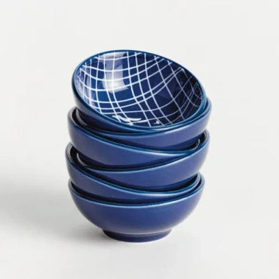 Napa Home & Garden Stria Weaves Dip Bowls, Set Of 6 In Blue