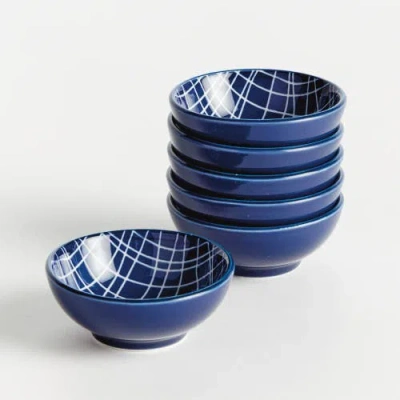 Napa Home & Garden Stria Weaves Dip Bowls, Set Of 6 In Blue