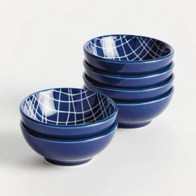 Napa Home & Garden Stria Weaves Dip Bowls, Set Of 6 In Blue