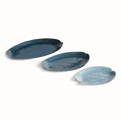 Napa Home & Garden Camden Decorative Trays Set Of 3 In Blue