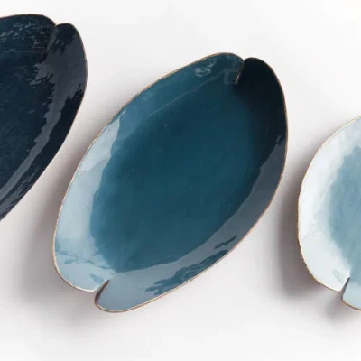 Napa Home & Garden Camden Decorative Trays Set Of 3 In Blue