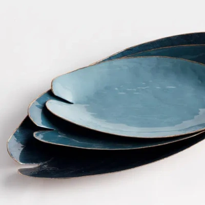 Napa Home & Garden Camden Decorative Trays Set Of 3 In Blue