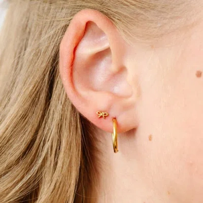 Pip Pop Mini Bow Stud Earrings In Gold