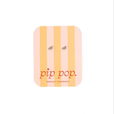 Pip Pop Mini Bow Stud Earrings In Silver