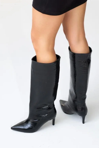 Prologue Shoes Cassandra High Heel Boot In Black