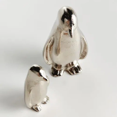 Napa Home & Garden Penguin Pair In Silver