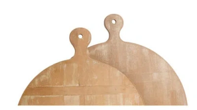 Napa Home & Garden 20" Large Premium Antique Round Wood Cutting Boards Set Of 2 In Brown