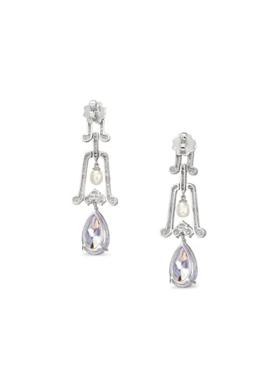 Anabela Chan Rhodium Vermeil Moderne Multi-stone Earrings In Metallic