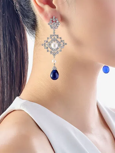 Anabela Chan 14k White Gold And Rhodium Vermeil Pixelise Multi-stone Earrings In Multi