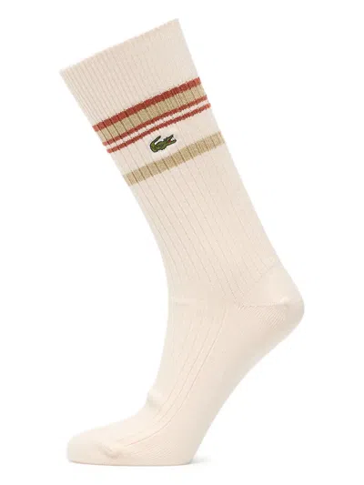 Lacoste Striped-detail Logo-embroidery Socks (pack Of Two) In Multi