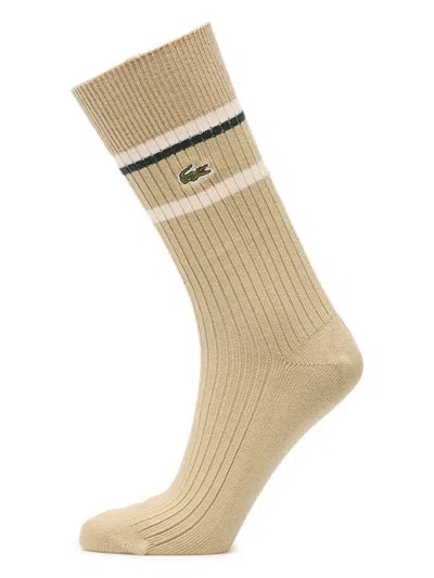 Lacoste Striped-detail Logo-embroidery Socks (pack Of Two) In Multi