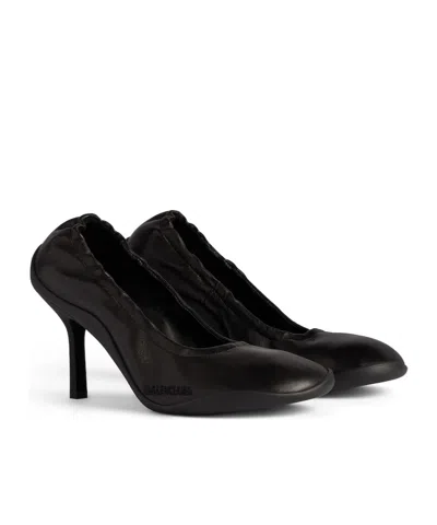 Balenciaga Shibuya 80 Pumps In Shiny Soft Leather Shoes In Black