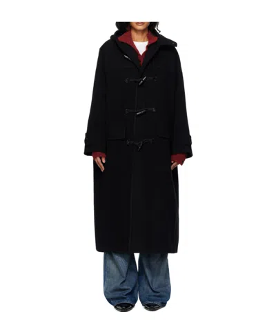 Open Yy Hooded Duffle Coat In Blue