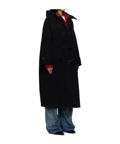 Open Yy Hooded Duffle Coat In Blue