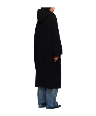 Open Yy Hooded Duffle Coat In Blue