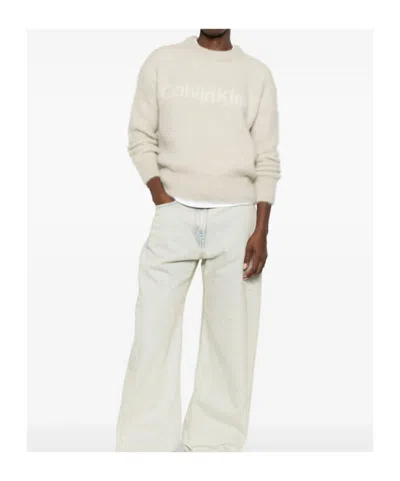 Calvin Klein Sweater In Blended Alpaca In Neutral