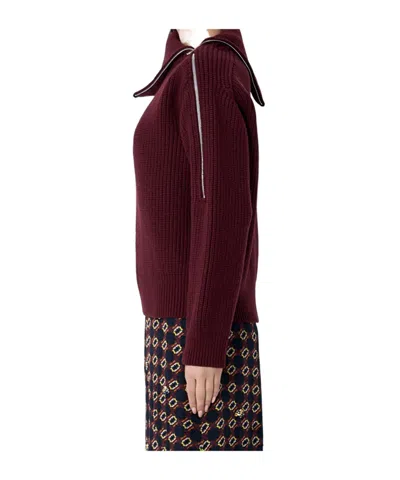 Dries Van Noten Women Zip-collar Sweater In Brown