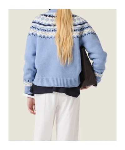 Miu Miu Wool Crew-neck Sweater In Blue