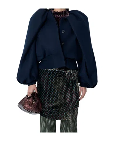 Dries Van Noten Women Puff-sleeve Jacket In Blue