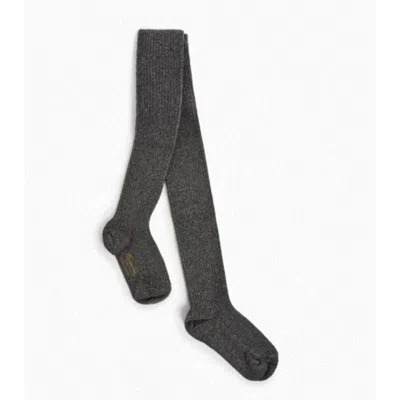 Bonpoint Kids Ribbed Tights In Gray