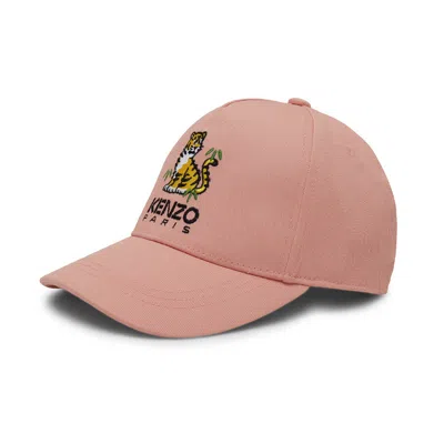 Kenzo Girls Embroidered Logo Baseball Cap In Pink