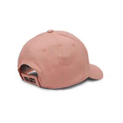 Kenzo Girls Embroidered Logo Baseball Cap In Pink