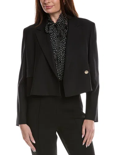 Maje Wool-blend Suit Blazer In Black