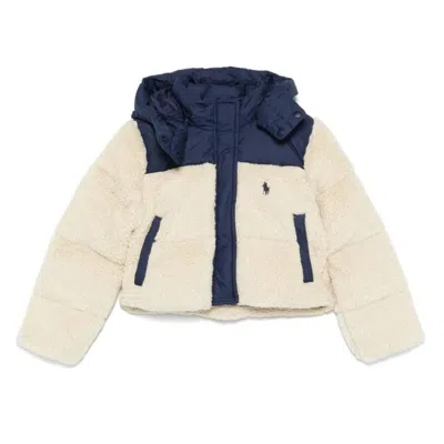 Polo Ralph Lauren Kids  Teddy Fleece Boxy Hybrid Jacket In White