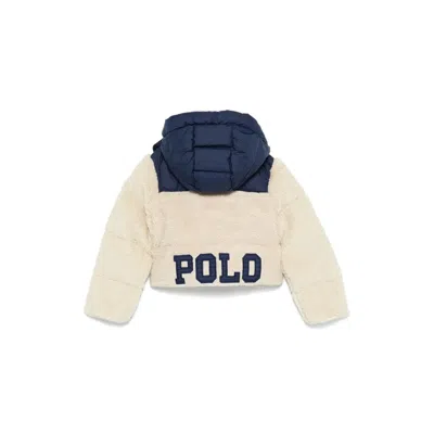 Polo Ralph Lauren Kids  Teddy Fleece Boxy Hybrid Jacket In White