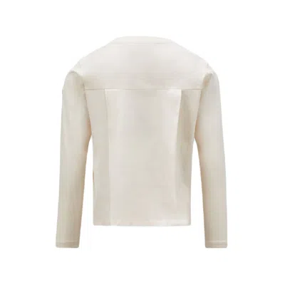 Moncler Kids Embroidered Logo Cotton T-shirt In Neutral