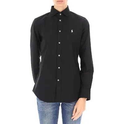 Polo Ralph Lauren Long-sleeve Strech Poplin Shirt In Black