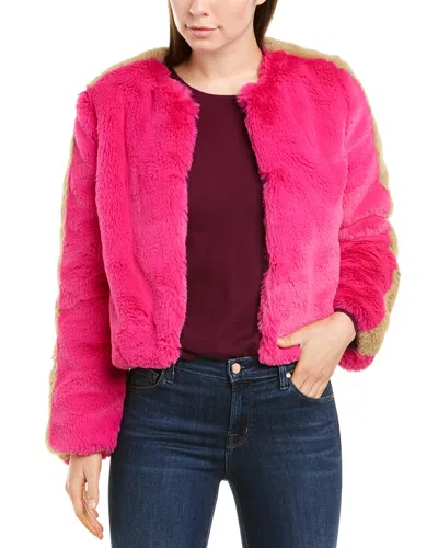 Levivel Sheena Chubby Luxe Cropped Jacket In Pink