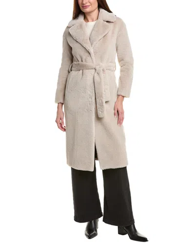 Herno Soft Alternative Fur Coat In Neutral