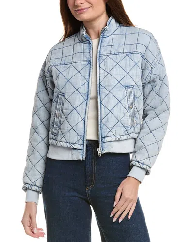 Blanknyc Blank Nyc Sun Bleached Bomber Jacket In Blue