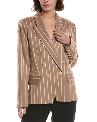 L'agence Kenzie Double-breasted Blazer In Brown