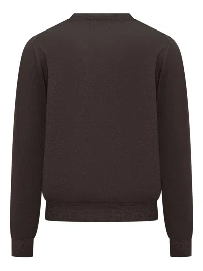 Filippo De Laurentiis Brown Wool Crew Neck Sweater In Brown