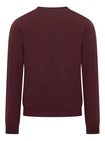 Filippo De Laurentiis Bordeaux Wool Cardigan In Red