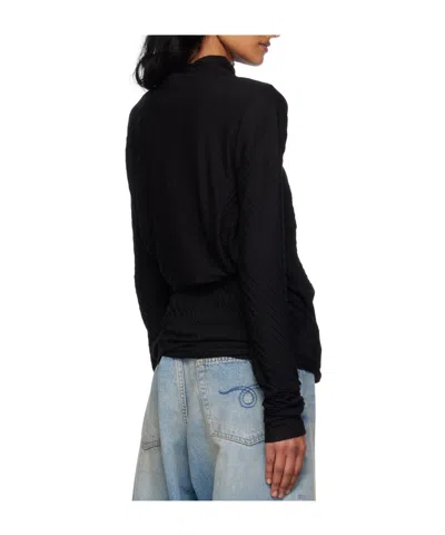 Open Yy Pleated Convertible Crop Top In Black