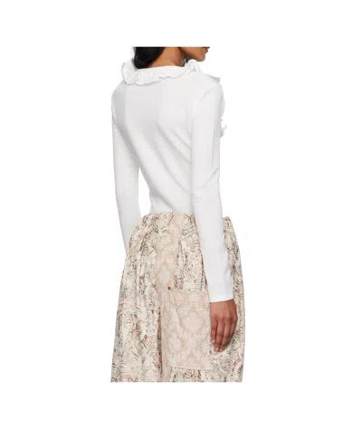 Open Yy Ruffled Bodysuit In White