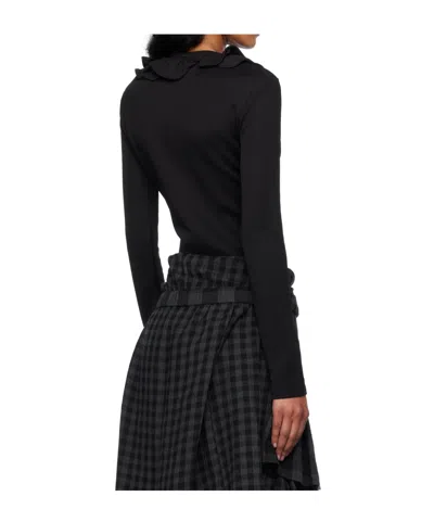 Open Yy Ruffled Bodysuit In Black