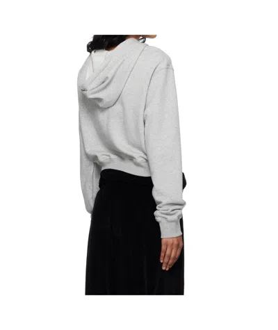 Open Yy Loop Button Effect Hoodie In Gray