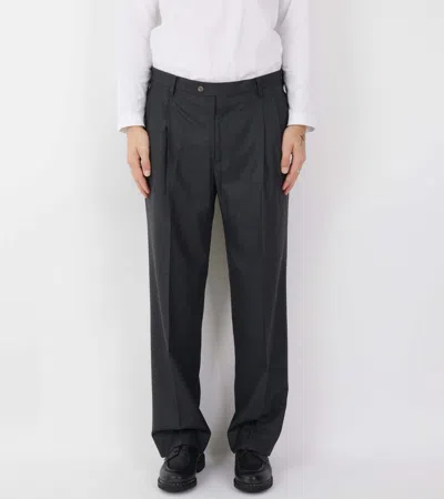 Auralee Super Light Wool Two-tuck Slacks Top Charcoal In Gray