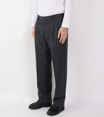 Auralee Super Light Wool Two-tuck Slacks Top Charcoal In Gray