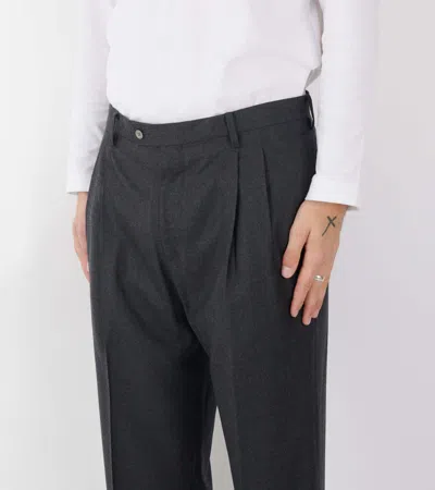 Auralee Super Light Wool Two-tuck Slacks Top Charcoal In Gray