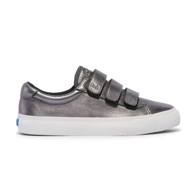 Keds Women's Jump Kick V Sneaker In Grey Leather In Gray