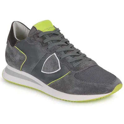 Philippe Model Men's Tropez X Low Mondial Sneakers In Neon Anthracite Jaune In Multi