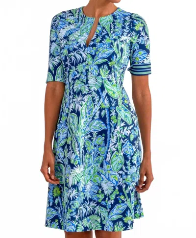 Gretchen Scott Twirly Whirly Short Sleeve Dress In Vintage Vines In Multi