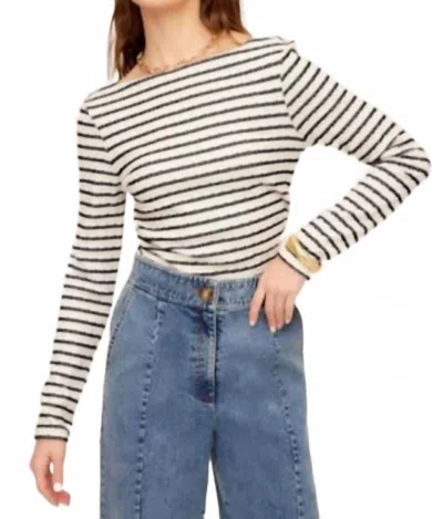 Fifteen Twenty Michele Stripe Side Shirred Top In Multi