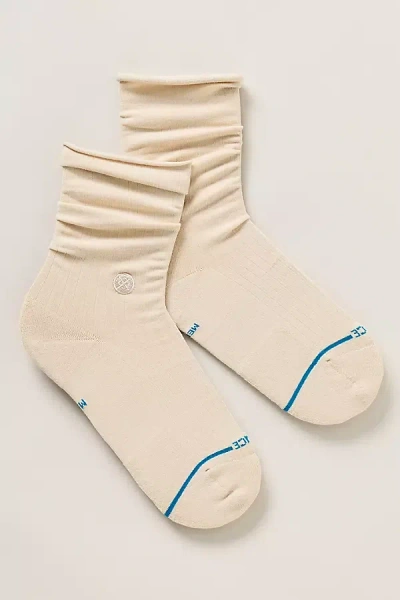 Stance Rolled Solid Crew Socks In Neutral