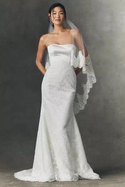 Pronovias Anthropologie Weddings X  Sandey Strapless Wedding Gown In White